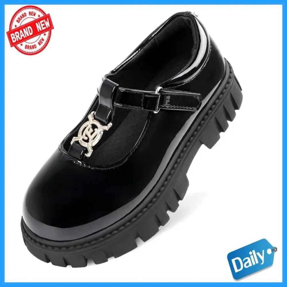 Toddler Girl Mary Jane Dress Shoes with Bow and Velcro Closure